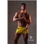 Maskulo - BeGuard Nylon Club Shorts with Contrasting Mesh Inserts Yellow