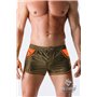 Maskulo - BeGuard Nylon Club Shorts with Contrasting Mesh Inserts Olive