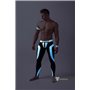 MASKULO - Men's Fetish Leggings Codpiece Zipped Rear Neon White