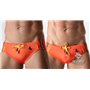 MASKULO - BeGuard Swimming Briefs with Contrasting Details Orange