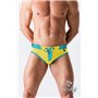 MASKULO - BeGuard Swimming Briefs with Zip Imitation on the Front Yellow