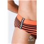 MASKULO - BeGuard Swimming Briefs with Optical Print Orange