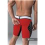 MASKULO - Men's Fetish Shorts Codpiece Zippered rear Full Thigh Pads Red