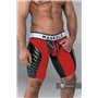 MASKULO - Men's Fetish Shorts Codpiece Zippered rear Full Thigh Pads Red