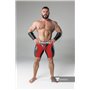 MASKULO - Men's Fetish Shorts Codpiece Zippered rear Full Thigh Pads Red