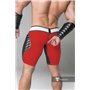 MASKULO - Men's Fetish Shorts Codpiece Zippered rear Full Thigh Pads Red