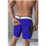 MASKULO - Men's Fetish Shorts Codpiece Zippered rear Full Thigh Pads Royal Blue