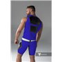 MASKULO - Men's Fetish Shorts Codpiece Zippered rear Full Thigh Pads Royal Blue