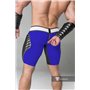 MASKULO - Men's Fetish Shorts Codpiece Zippered rear Full Thigh Pads Royal Blue