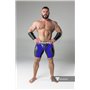 MASKULO - Men's Fetish Shorts Codpiece Zippered rear Full Thigh Pads Royal Blue