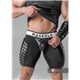 MASKULO - Men's Fetish Shorts Codpiece Zippered rear Full Thigh Pads Black