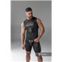 MASKULO - Men's Fetish Shorts Codpiece Zippered rear Full Thigh Pads Black