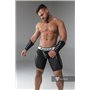 MASKULO - Men's Fetish Shorts Codpiece Zippered rear Full Thigh Pads Black