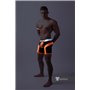 MASKULO - Men's Fetish Shorts Codpiece Zipped rear Neon Orange