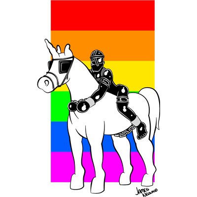 White Gimp Pride T-Shirt by James Newman