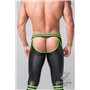 MASKULO - Men's Fetish Leggings Codpiece Open Rear Neon Green