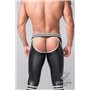 MASKULO - Men's Fetish Leggings Codpiece Open Rear Neon White