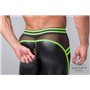 MASKULO - Men's Fetish Leggings Codpiece Zippered Rear Neon Green