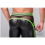 MASKULO - Men's Fetish Leggings Codpiece Zippered Rear Neon Green