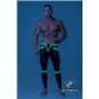 MASKULO - Men's Fetish Leggings Codpiece Zippered Rear Neon Green