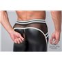 MASKULO - Men's Fetish Leggings Codpiece Zippered Rear Neon White