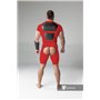 MASKULO - Armored Men's Fetish T-Shirt Spandex Front Pads Red