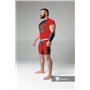 MASKULO - Armored Men's Fetish T-Shirt Spandex Front Pads Red