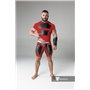 MASKULO - Armored Men's Fetish T-Shirt Spandex Front Pads Red