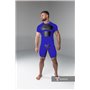 MASKULO - Armored Men's Fetish T-Shirt Spandex Front Pads Royal Blue