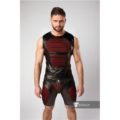 MASKULO - Color-Under Men's Fetish Tank Top Front Pads Red