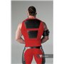 MASKULO - Men's Fetish Tank Top Spandex Front Pads Red