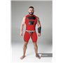 MASKULO - Men's Fetish Tank Top Spandex Front Pads Red