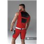 MASKULO - Men's Fetish Tank Top Spandex Front Pads Red