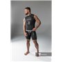 MASKULO - Men's Fetish Tank Top Spandex Front Pads Black