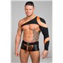 MASKULO - Asymmetrical Long-Sleeved Crop Top Neon Orange