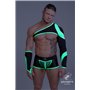 MASKULO - Asymmetrical Long-Sleeved Crop Top Neon Green