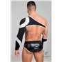 MASKULO - Asymmetrical Long-Sleeved Crop Top White