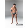 MASKULO - Rubber look Briefs Detachable pouch Zippered rear Black