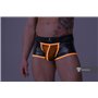 MASKULO - Fetish Trunks Mesh Codpiece Open Rear Neon Orange