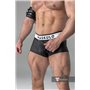 MASKULO - Rubber Look Trunks Detachable pouch Open Rear Black