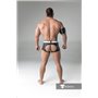 MASKULO - Rubber Look Trunks Detachable pouch Open Rear Black