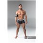 MASKULO - Rubber Look Trunks Detachable pouch Open Rear Black