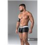 MASKULO - Rubber Look Trunks Detachable Pouch Black