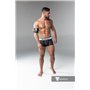 MASKULO - Rubber Look Trunks Detachable Pouch Black