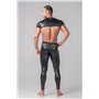 MASKULO - Men's Fetish Crop Top Mesh Sleeves Black