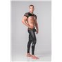 MASKULO - Men's Fetish Crop Top Mesh Sleeves Black