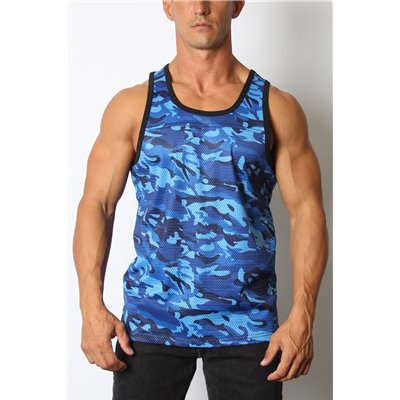 Foxhole Camo Mesh Tank Top Blue