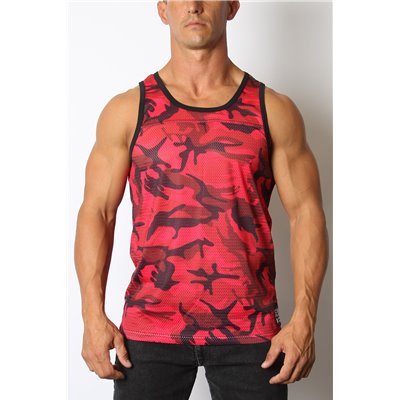 Foxhole Camo Mesh Tank Top Red