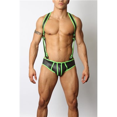 Gunner Neoprene Lace Up Jock Brief Green