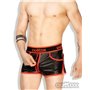 Outtox Perforated Leatherette Shorts Red